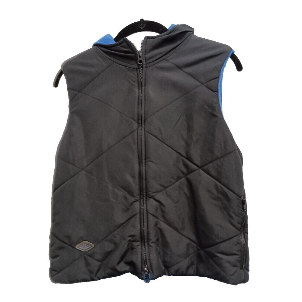 Ralph Lauren Womens Puffer Vest XS Black Fleece Lined Hooded Quilted Outdoor